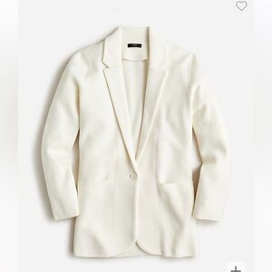 J. Crew Women's Cecile relaxed Cream Sweater Blazer